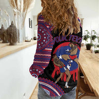 Personalised Samoa Mixed Martial Arts Women Casual Shirt Flying Knee Of Samoan DT05 - Polynesian Pride