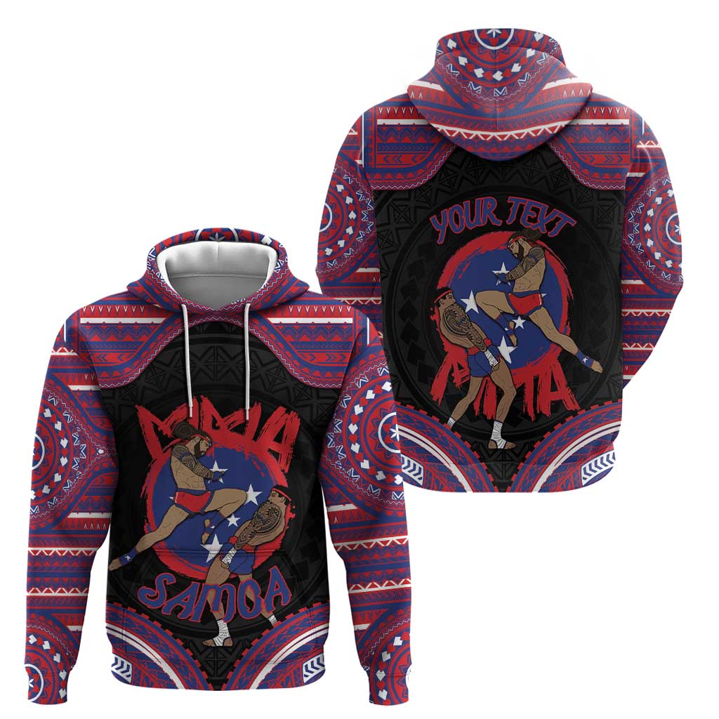 Personalised Samoa Mixed Martial Arts Zip Hoodie Flying Knee Of Samoan DT05 - Polynesian Pride