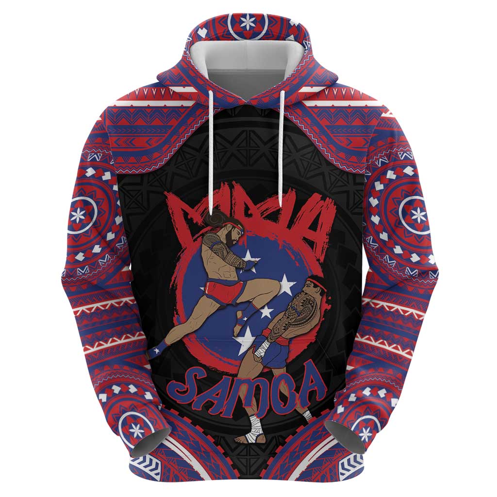 Personalised Samoa Mixed Martial Arts Zip Hoodie Flying Knee Of Samoan DT05 - Polynesian Pride