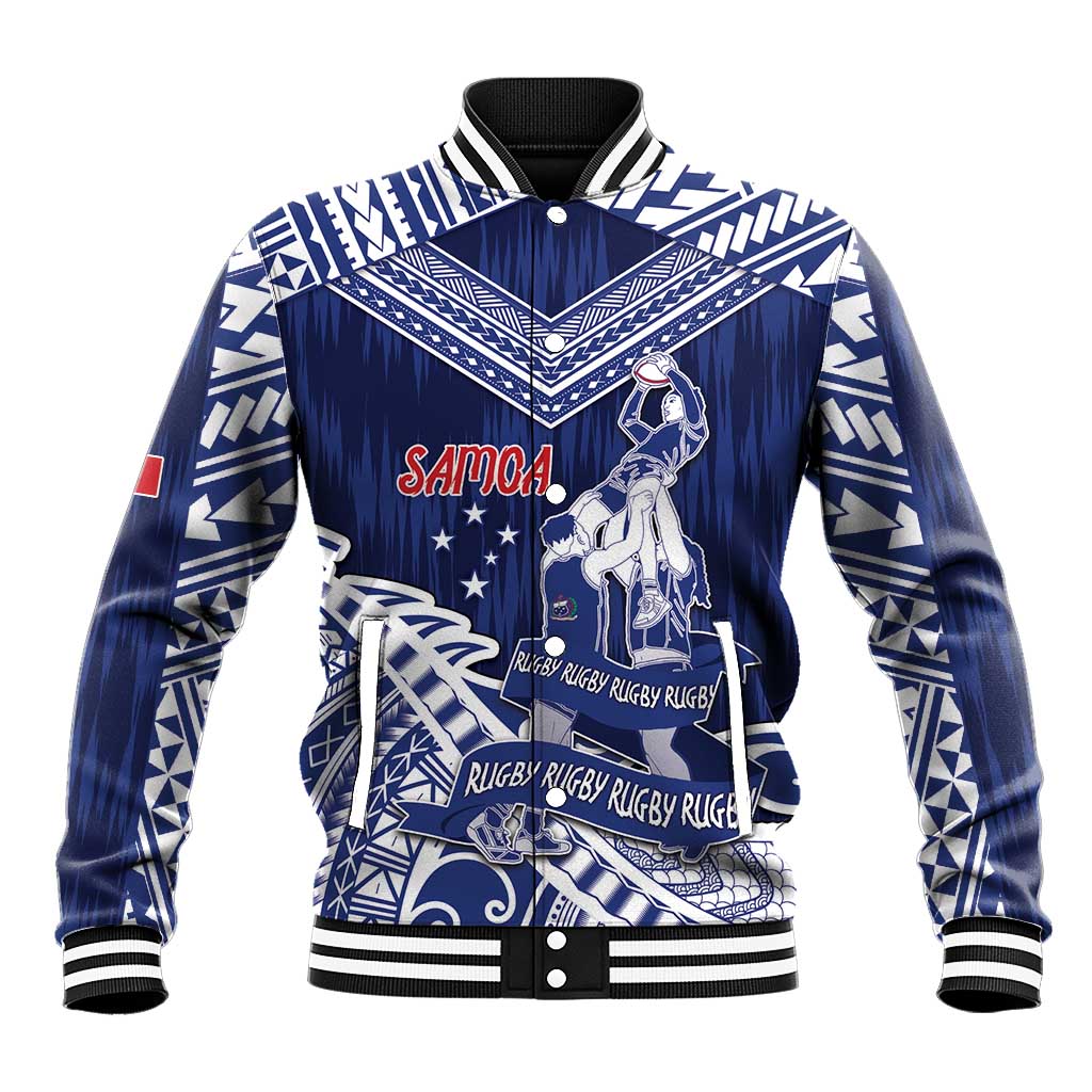 Personalised Samoa Rugby Baseball Jacket Pacific Warrior Glory - Polynesian Pride