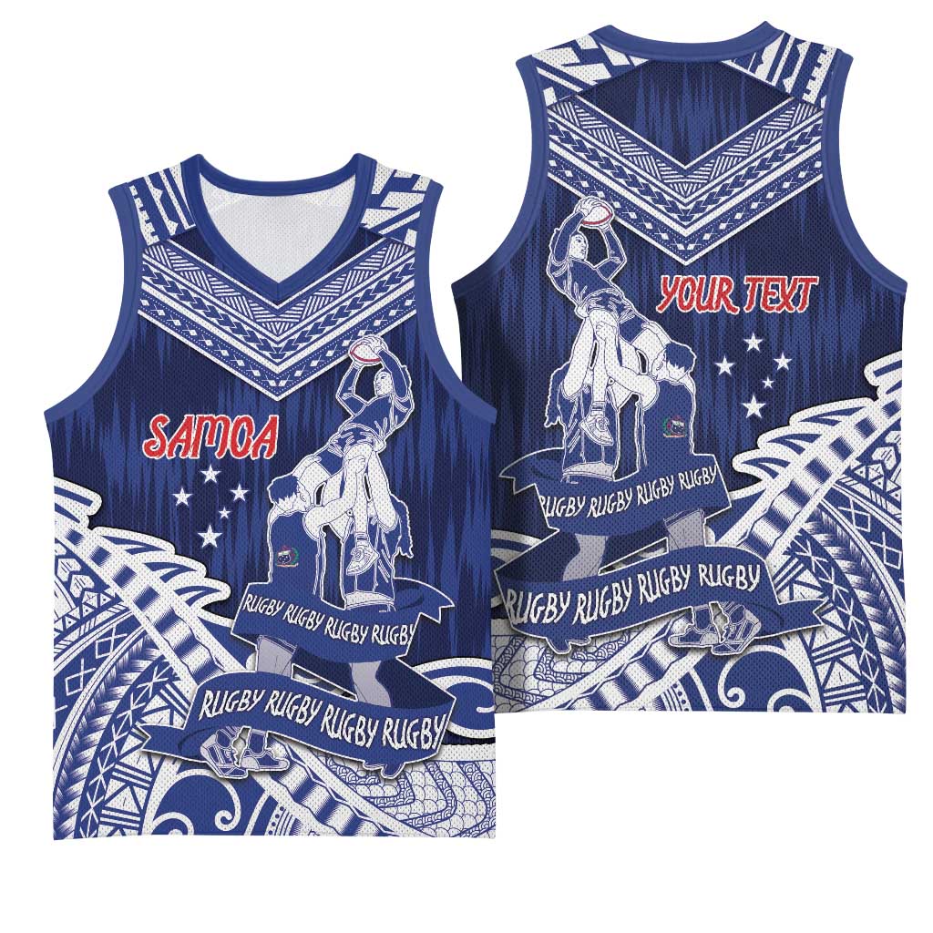 Personalised Samoa Rugby Basketball Jersey Pacific Warrior Glory - Polynesian Pride