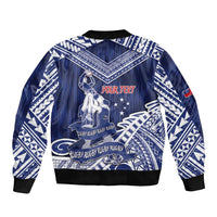Personalised Samoa Rugby Bomber Jacket Pacific Warrior Glory - Polynesian Pride