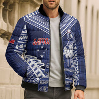 Personalised Samoa Rugby Bomber Puffer Jacket Pacific Warrior Glory - Polynesian Pride