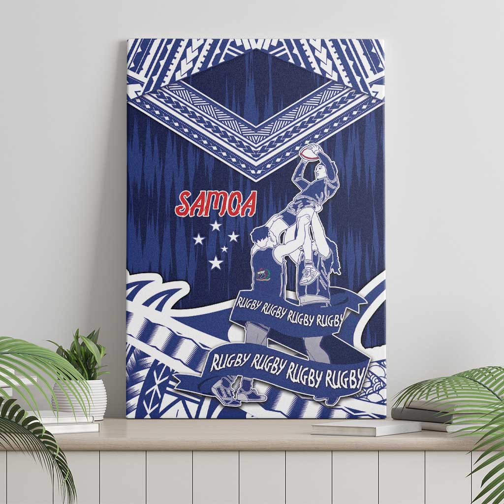 Samoa Rugby Canvas Wall Art Pacific Warrior Glory - Polynesian Pride