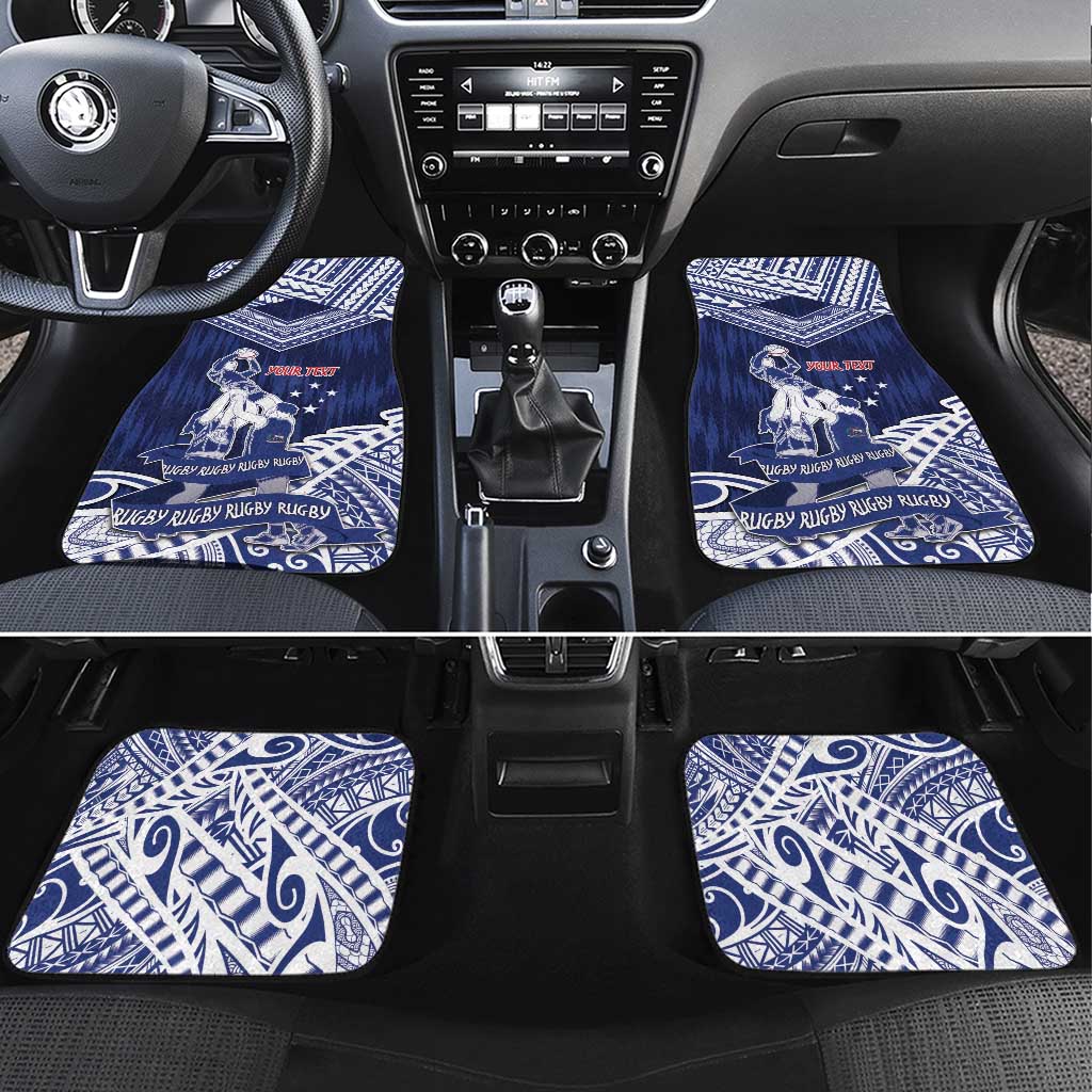Personalised Samoa Rugby Car Mats Pacific Warrior Glory - Polynesian Pride
