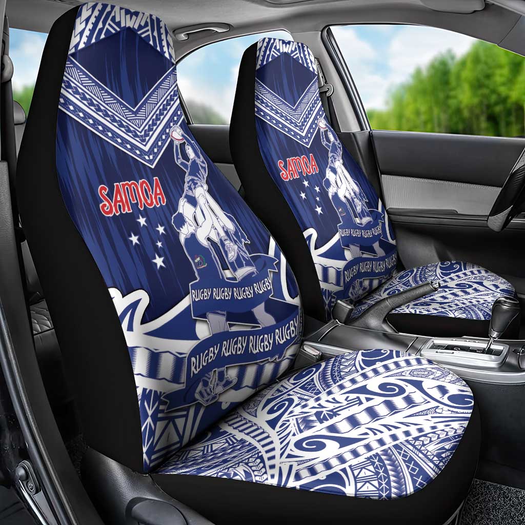 Samoa Rugby Car Seat Cover Pacific Warrior Glory - Polynesian Pride
