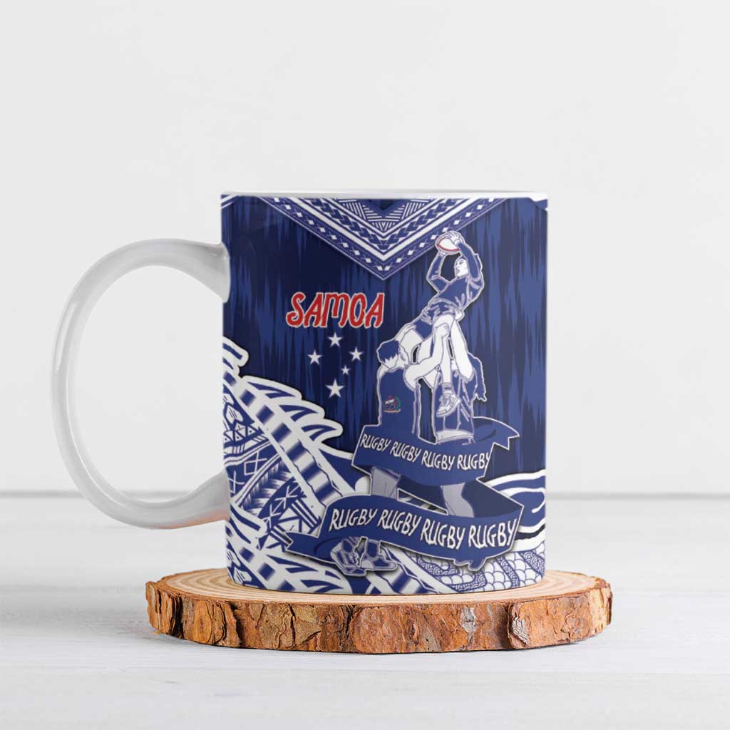 Personalised Samoa Rugby Ceramic Mug Pacific Warrior Glory - Polynesian Pride