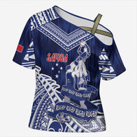Personalised Samoa Rugby Cross Shoulder Shirt Pacific Warrior Glory - Polynesian Pride