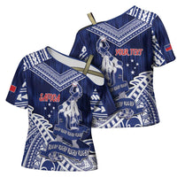 Personalised Samoa Rugby Cross Shoulder Shirt Pacific Warrior Glory - Polynesian Pride
