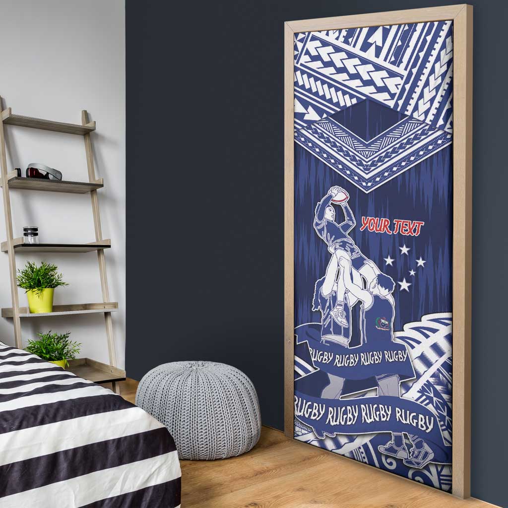 Personalised Samoa Rugby Door Cover Pacific Warrior Glory - Polynesian Pride
