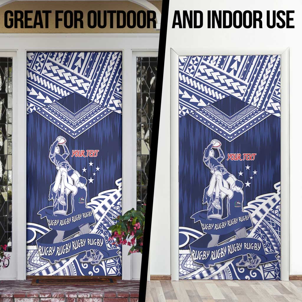 Personalised Samoa Rugby Door Cover Pacific Warrior Glory - Polynesian Pride