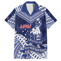 Personalised Samoa Rugby Family Matching Off Shoulder Maxi Dress and Hawaiian Shirt Pacific Warrior Glory - Polynesian Pride