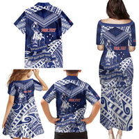 Personalised Samoa Rugby Family Matching Puletasi and Hawaiian Shirt Pacific Warrior Glory - Polynesian Pride