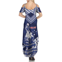 Personalised Samoa Rugby Family Matching Summer Maxi Dress and Hawaiian Shirt Pacific Warrior Glory - Polynesian Pride