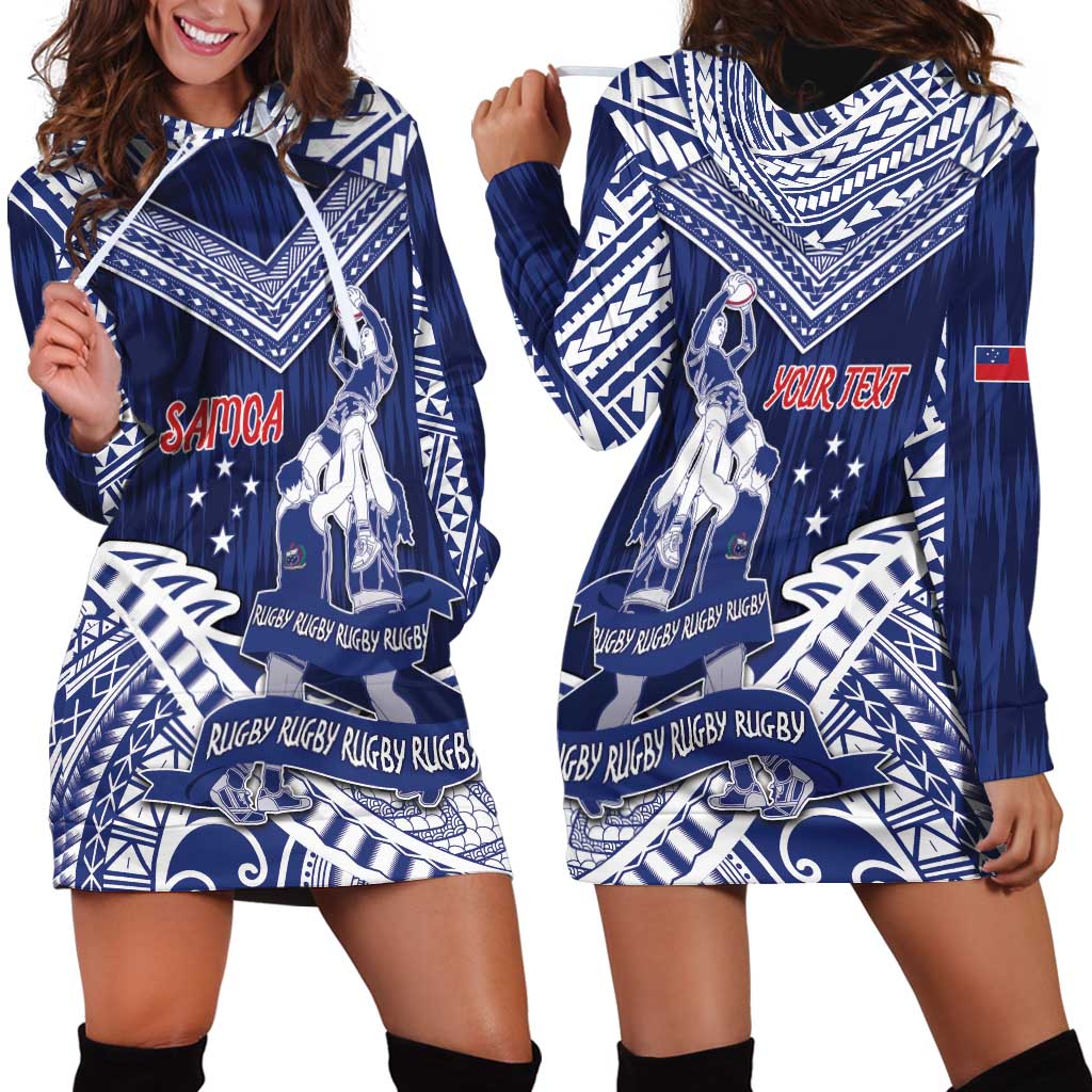 Personalised Samoa Rugby Hoodie Dress Pacific Warrior Glory - Polynesian Pride