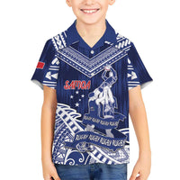 Personalised Samoa Rugby Kid Hawaiian Shirt Pacific Warrior Glory - Polynesian Pride