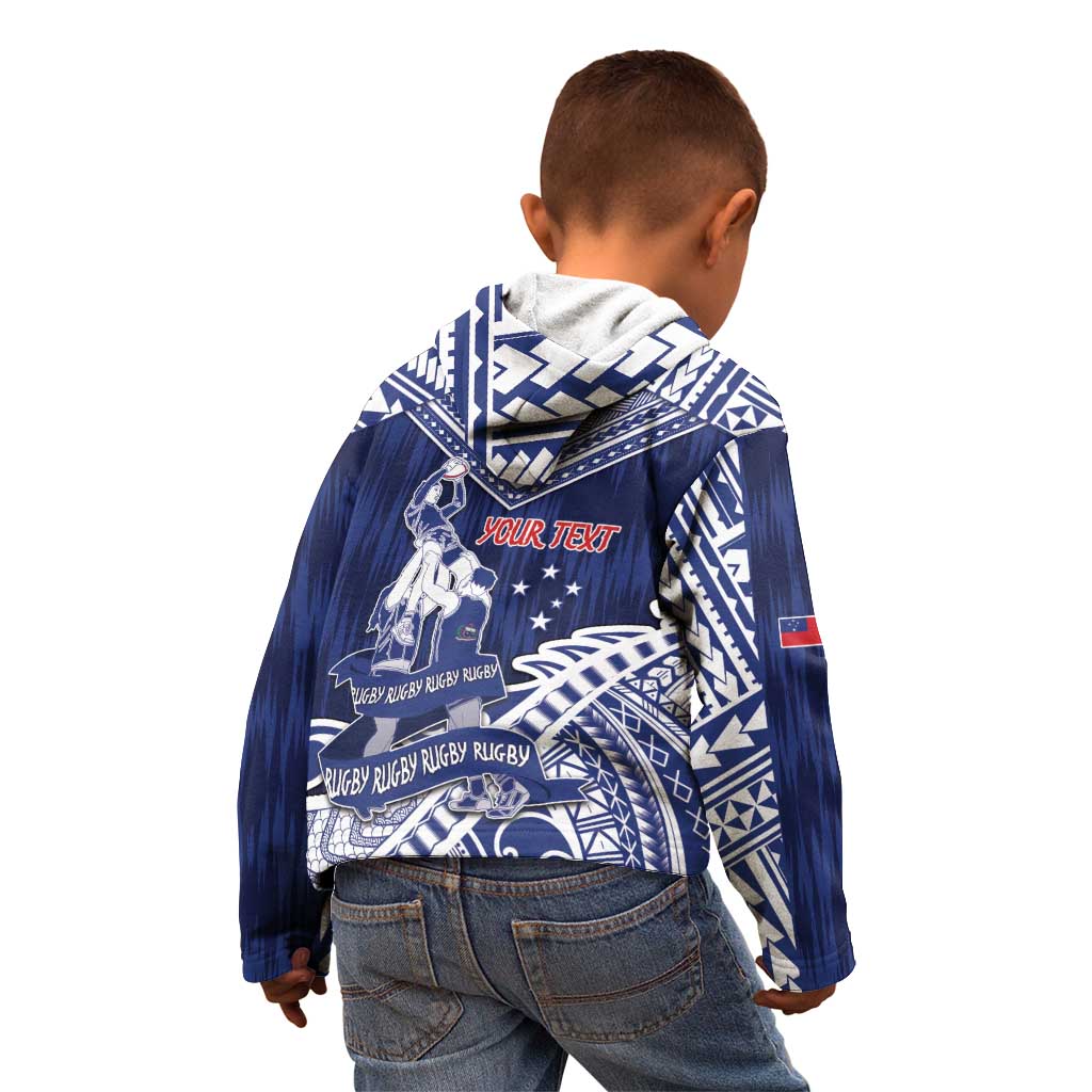 Personalised Samoa Rugby Kid Hoodie Pacific Warrior Glory - Polynesian Pride