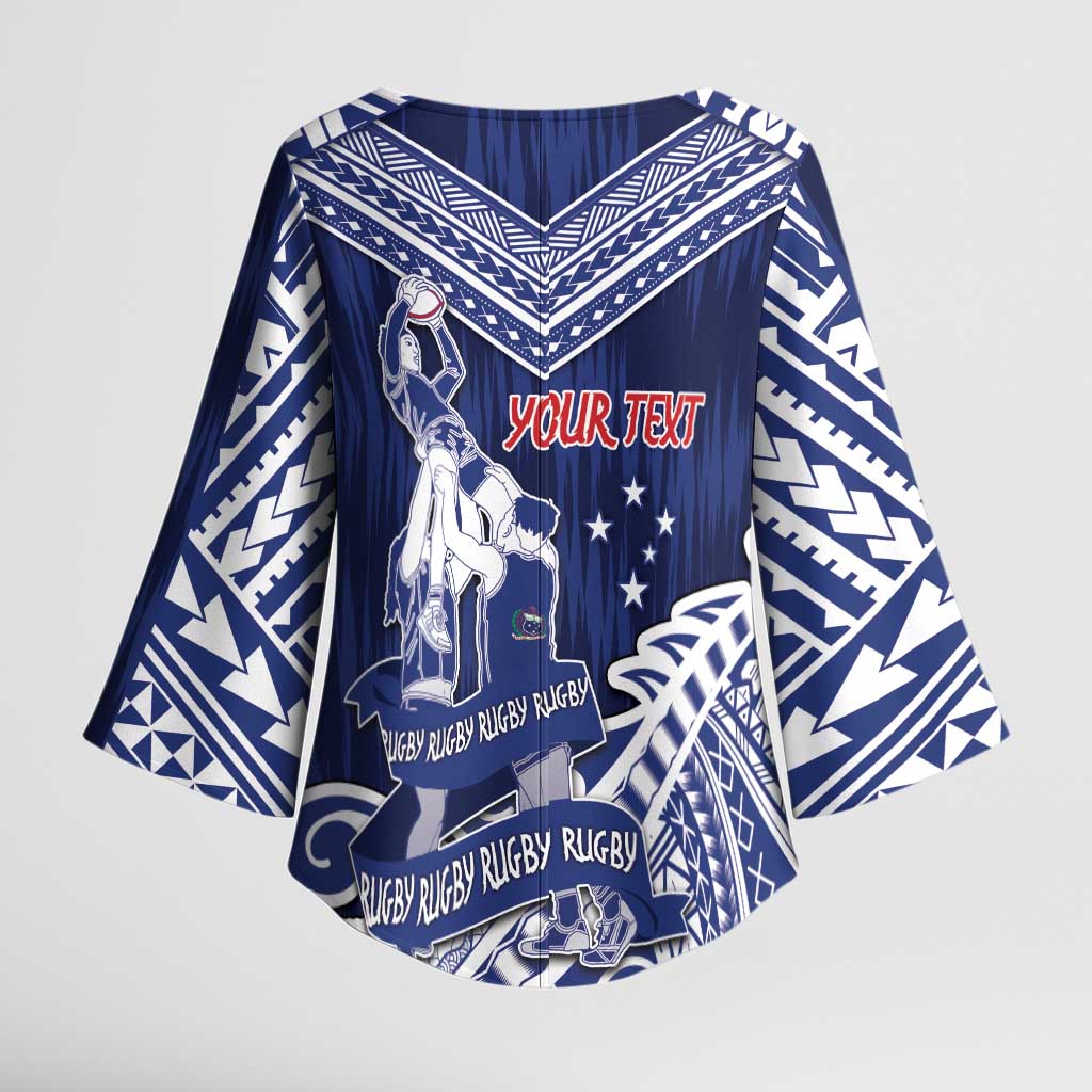 Personalised Samoa Rugby Kimono Sleeve Blouse Pacific Warrior Glory - Polynesian Pride
