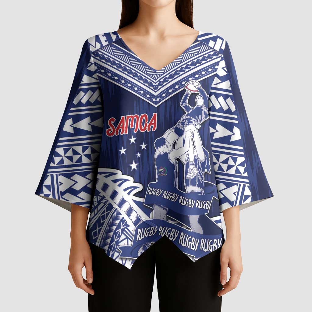 Personalised Samoa Rugby Kimono Sleeve Blouse Pacific Warrior Glory - Polynesian Pride