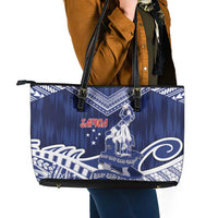 Samoa Rugby Leather Tote Bag Pacific Warrior Glory - Polynesian Pride