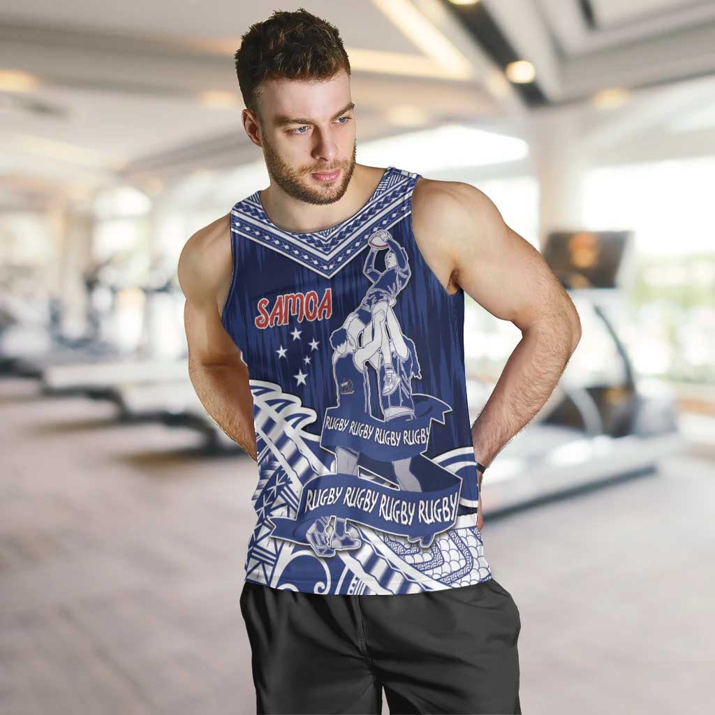 Personalised Samoa Rugby Men Tank Top Pacific Warrior Glory - Polynesian Pride