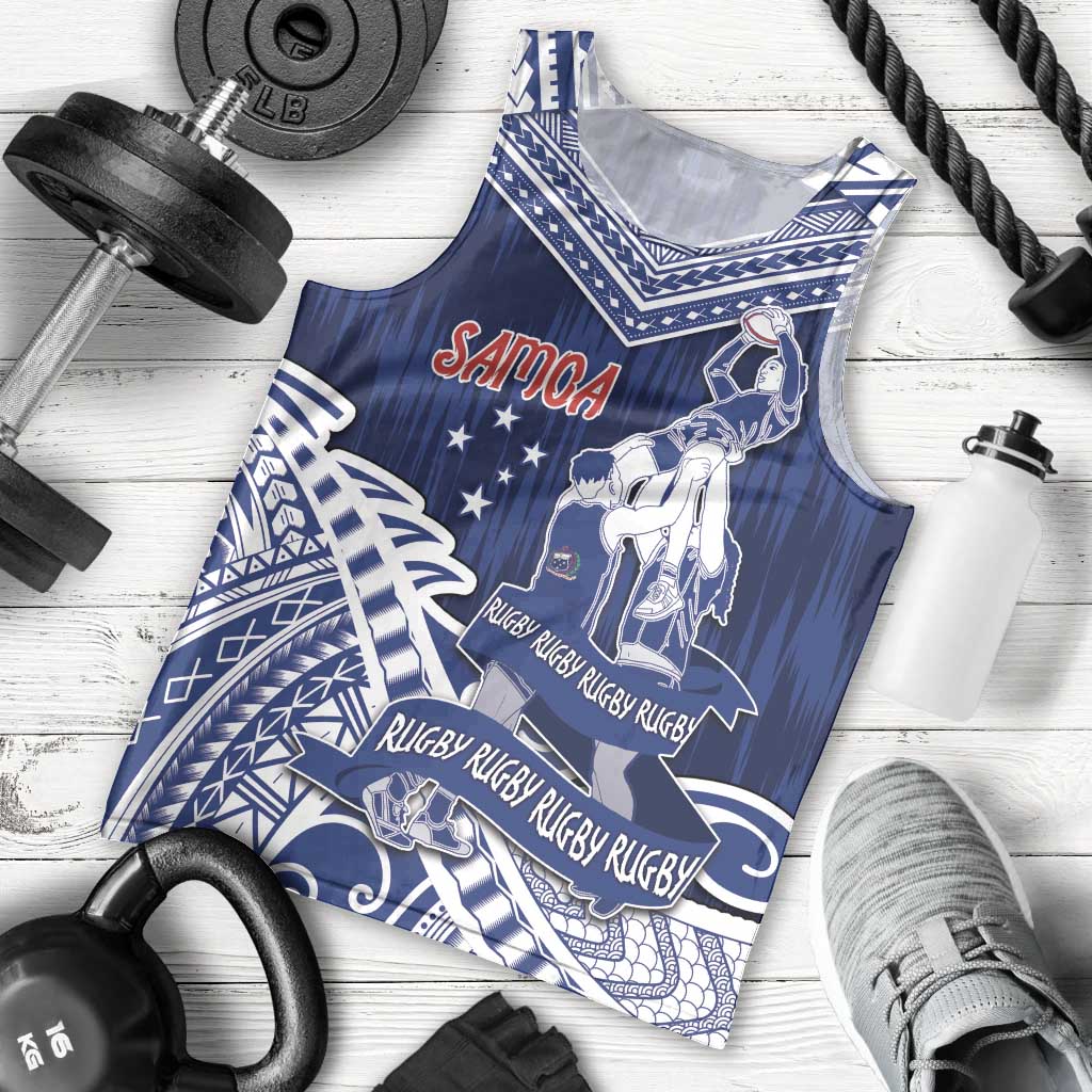 Personalised Samoa Rugby Men Tank Top Pacific Warrior Glory - Polynesian Pride