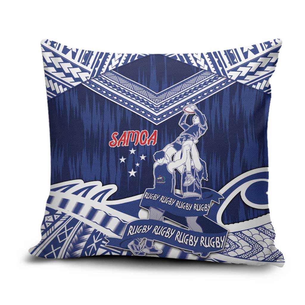 Samoa Rugby Pillow Cover Pacific Warrior Glory - Polynesian Pride