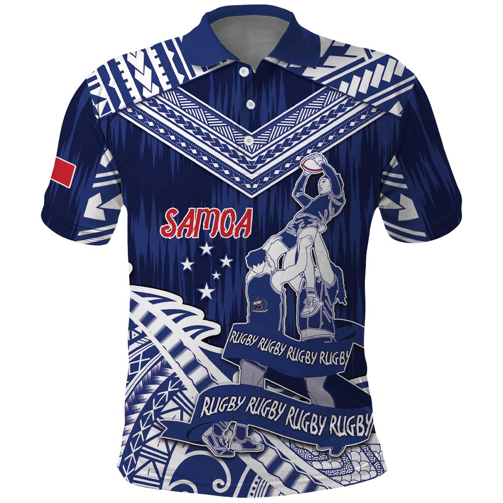 Personalised Samoa Rugby Polo Shirt Pacific Warrior Glory - Polynesian Pride