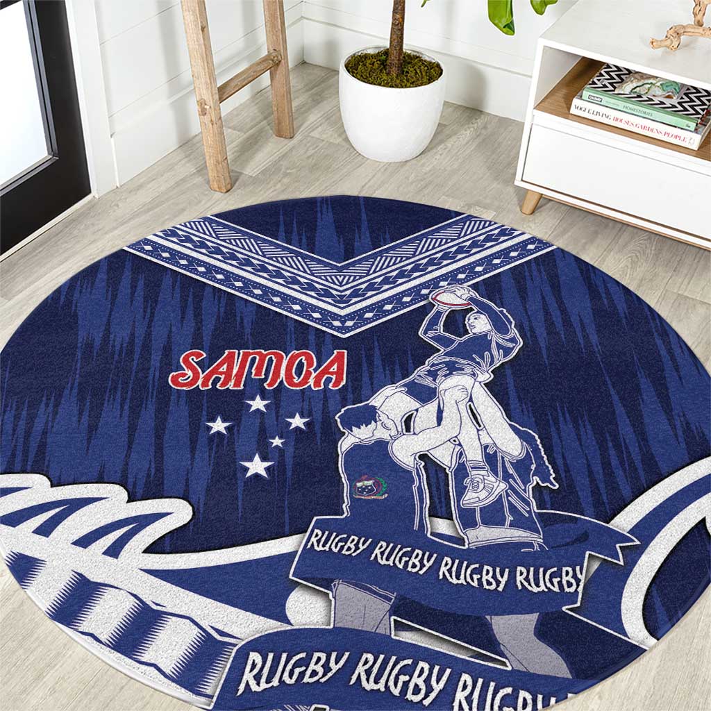 Samoa Rugby Round Carpet Pacific Warrior Glory - Polynesian Pride