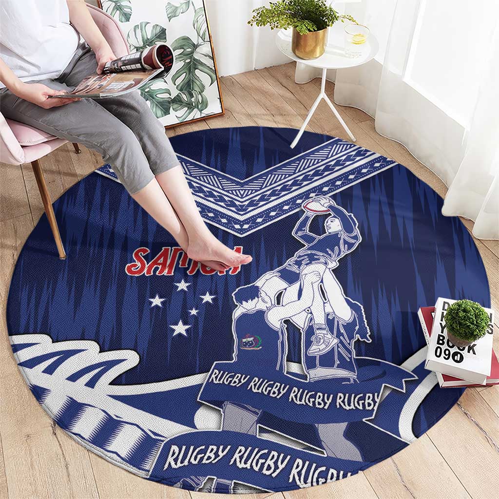Samoa Rugby Round Carpet Pacific Warrior Glory - Polynesian Pride