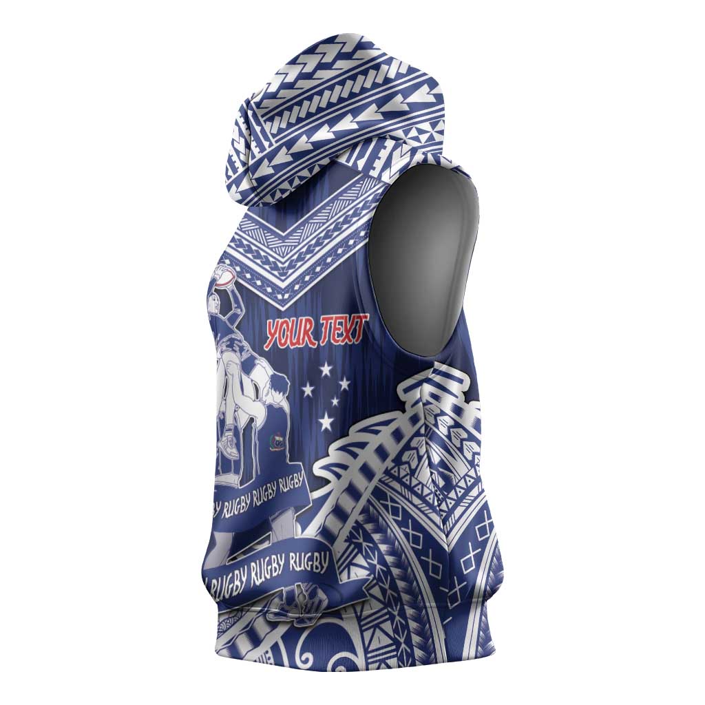 Personalised Samoa Rugby Sleeveless Hoodie Pacific Warrior Glory - Polynesian Pride
