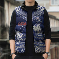 Personalised Samoa Rugby Sleeveless Puffer Jacket Pacific Warrior Glory - Polynesian Pride