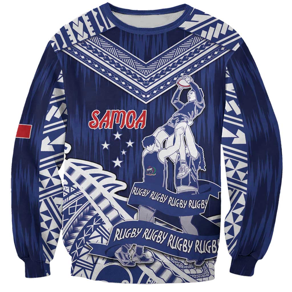 Personalised Samoa Rugby Sweatshirt Pacific Warrior Glory - Polynesian Pride