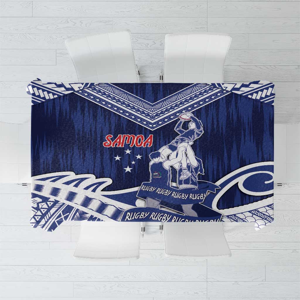 Samoa Rugby Tablecloth Pacific Warrior Glory - Polynesian Pride