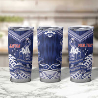 Personalised Samoa Rugby Tumbler Cup Pacific Warrior Glory - Polynesian Pride