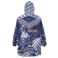 Personalised Samoa Rugby Wearable Blanket Hoodie Pacific Warrior Glory - Polynesian Pride