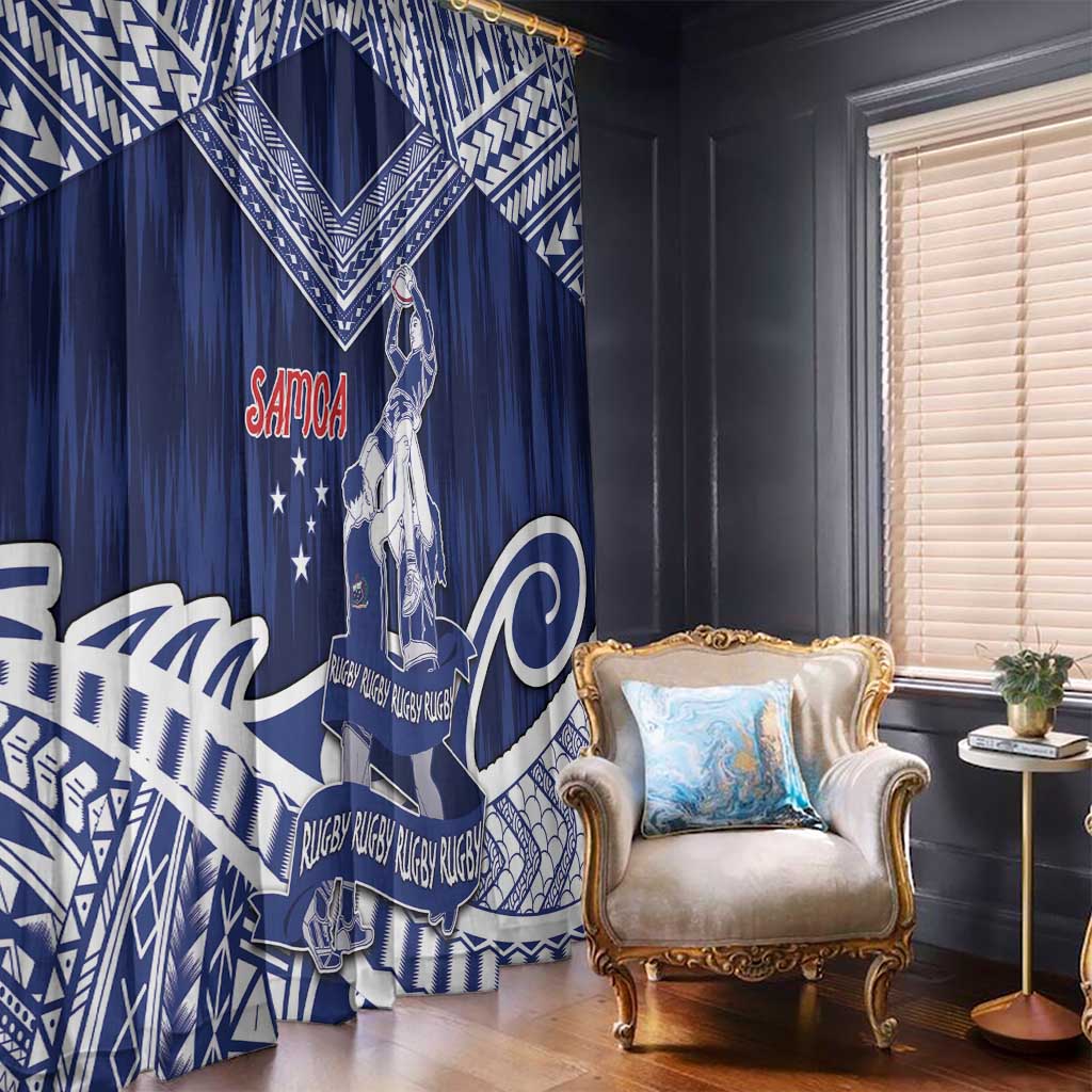 Samoa Rugby Window Curtain Pacific Warrior Glory - Polynesian Pride