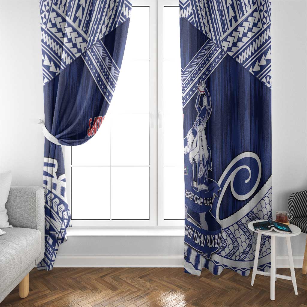 Samoa Rugby Window Curtain Pacific Warrior Glory - Polynesian Pride