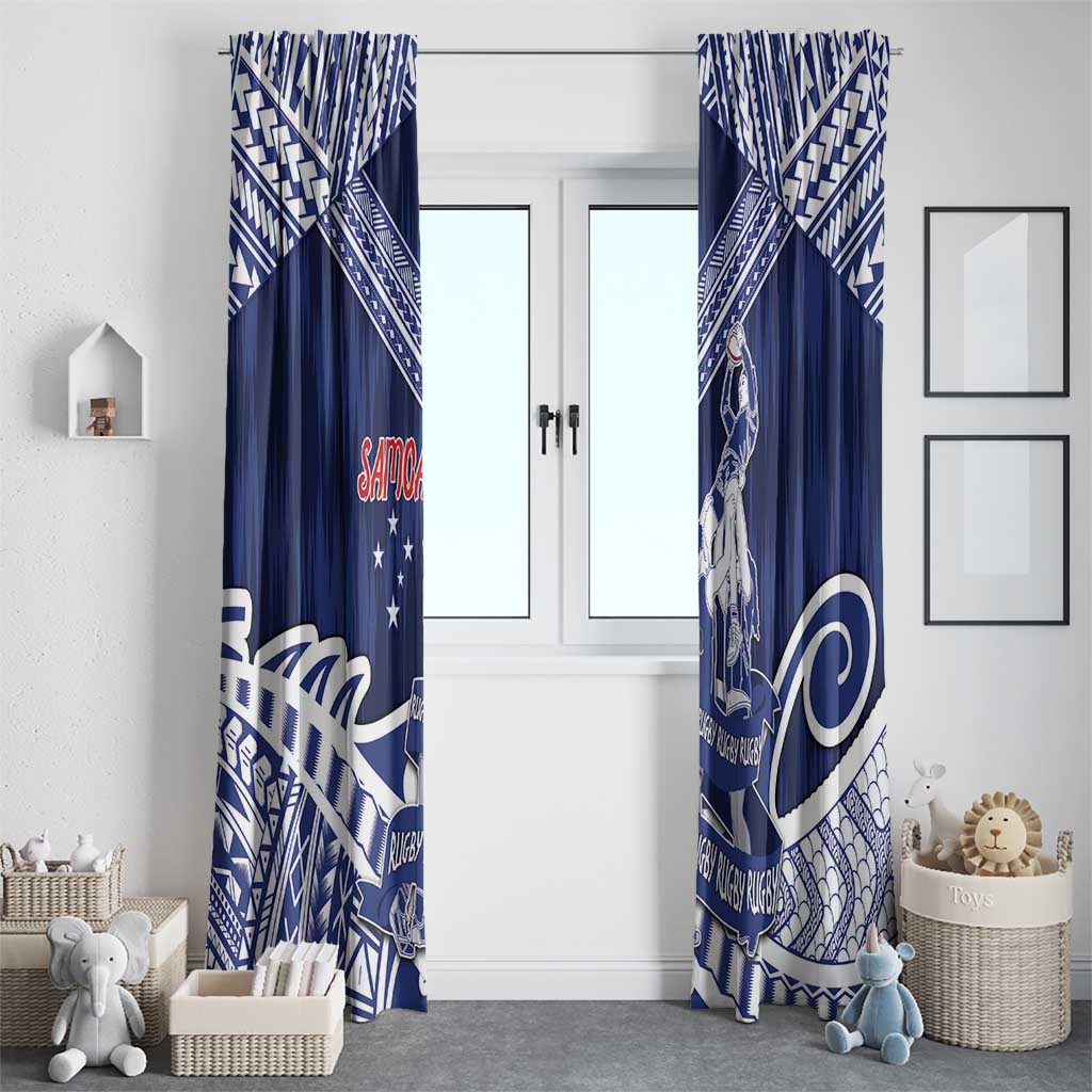 Samoa Rugby Window Curtain Pacific Warrior Glory - Polynesian Pride