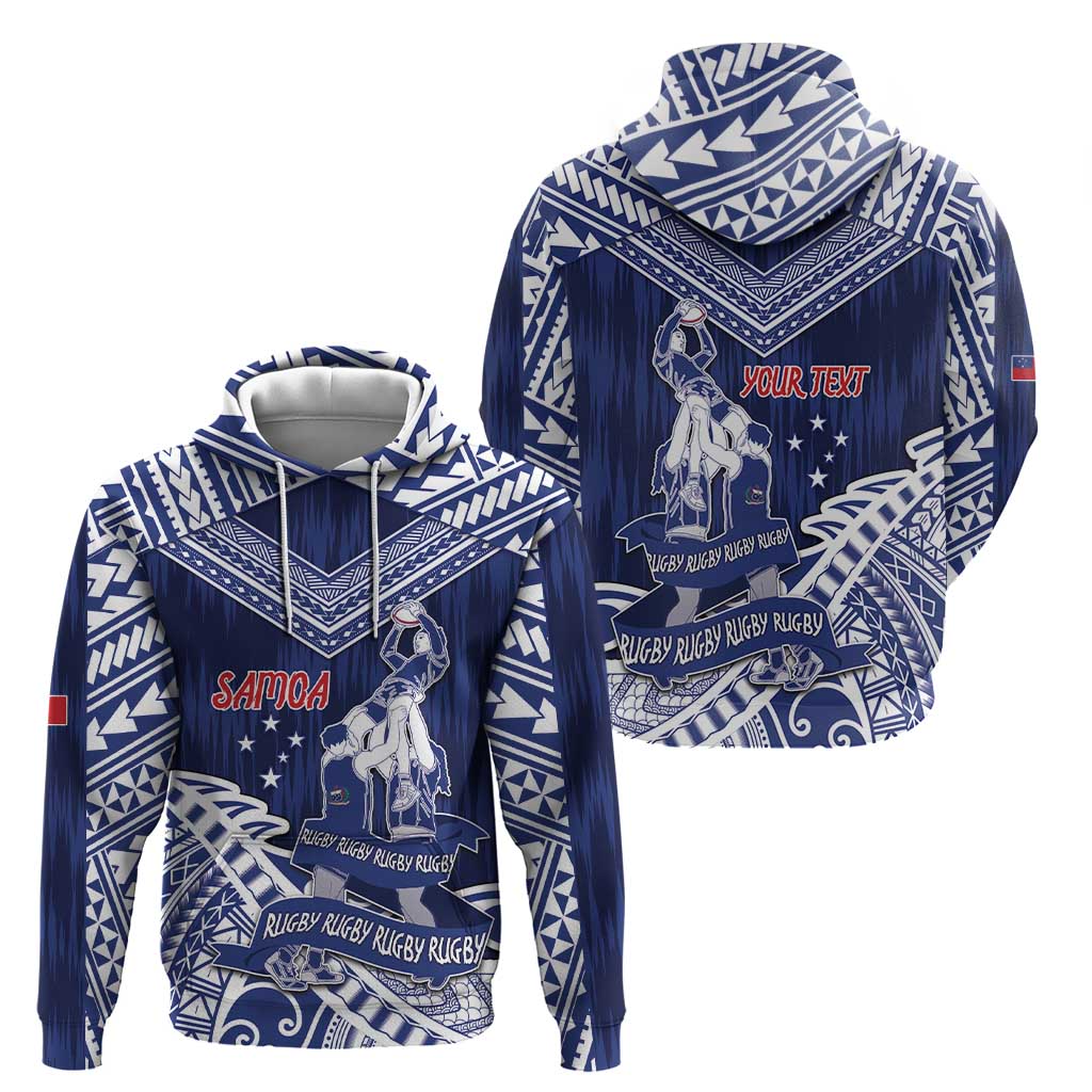 Personalised Samoa Rugby Zip Hoodie Pacific Warrior Glory - Polynesian Pride