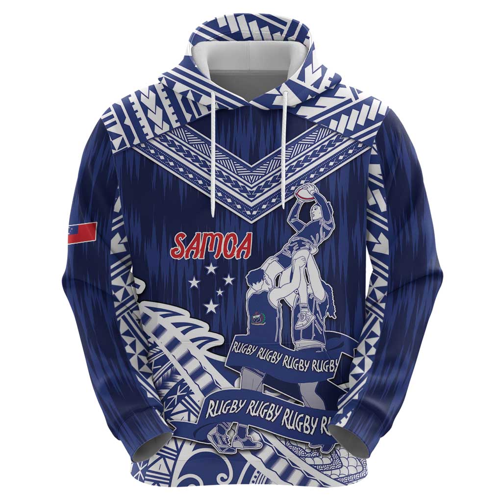 Personalised Samoa Rugby Zip Hoodie Pacific Warrior Glory - Polynesian Pride