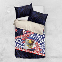 American Samoa Bedding Set Bald Eagle With Polynesian Pattern - Polynesian Pride