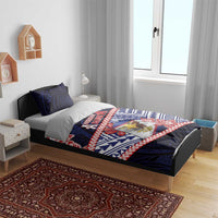 American Samoa Bedding Set Bald Eagle With Polynesian Pattern - Polynesian Pride