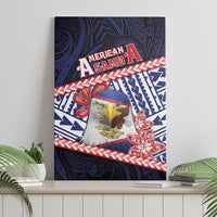 American Samoa Canvas Wall Art Bald Eagle With Polynesian Pattern - Polynesian Pride