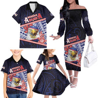 Personalized American Samoa Family Matching Off The Shoulder Long Sleeve Dress and Hawaiian Shirt Bald Eagle With Polynesian Pattern - Polynesian Pride