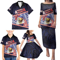 Personalized American Samoa Family Matching Puletasi and Hawaiian Shirt Bald Eagle With Polynesian Pattern - Polynesian Pride
