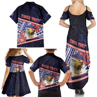 Personalized American Samoa Family Matching Summer Maxi Dress and Hawaiian Shirt Bald Eagle With Polynesian Pattern - Polynesian Pride