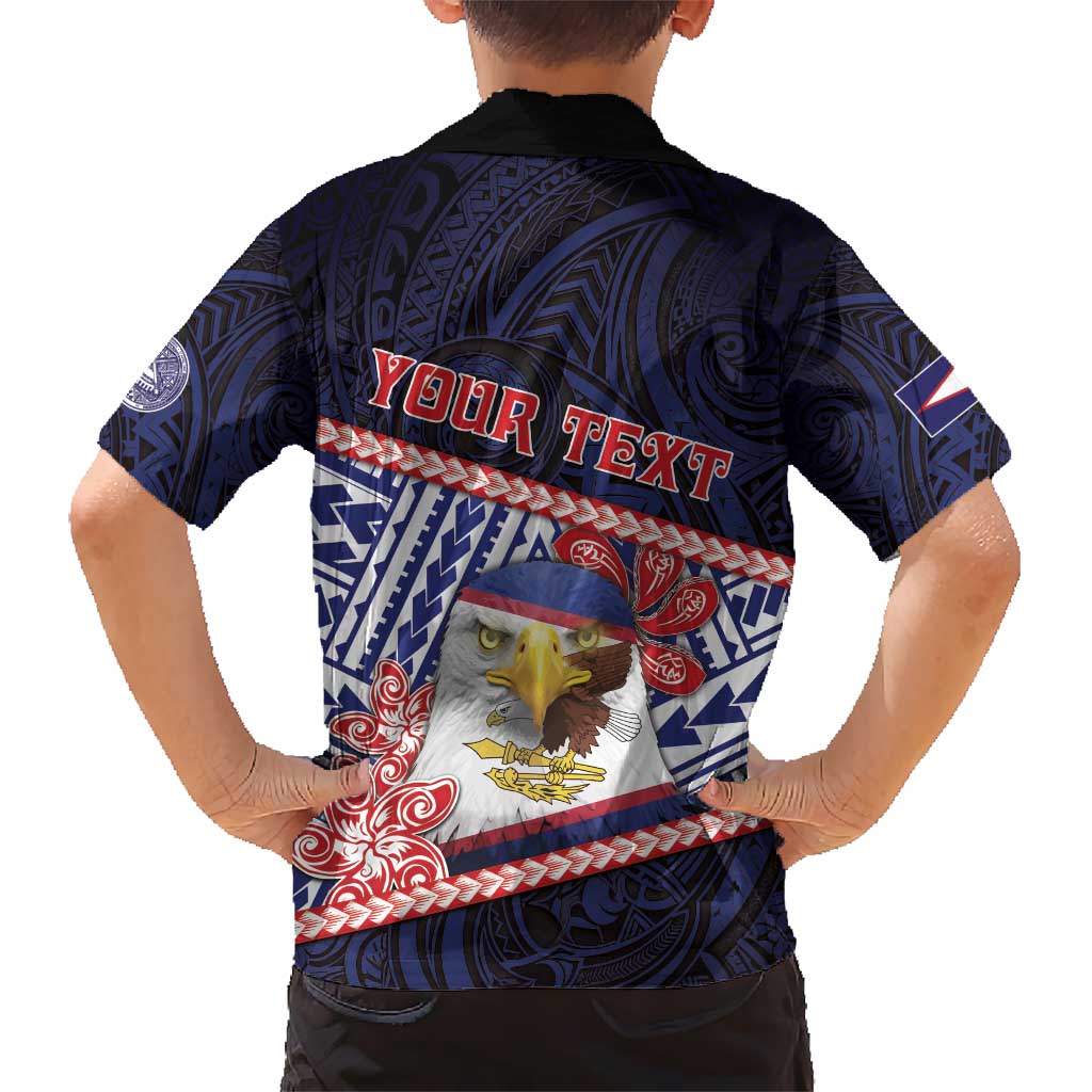 Personalized American Samoa Kid Hawaiian Shirt Bald Eagle With Polynesian Pattern - Polynesian Pride