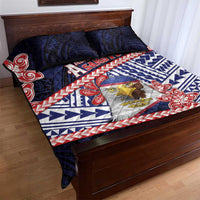 American Samoa Quilt Bed Set Bald Eagle With Polynesian Pattern - Polynesian Pride