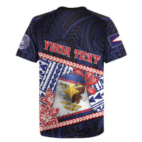 Personalized American Samoa Rugby Jersey Bald Eagle With Polynesian Pattern - Polynesian Pride
